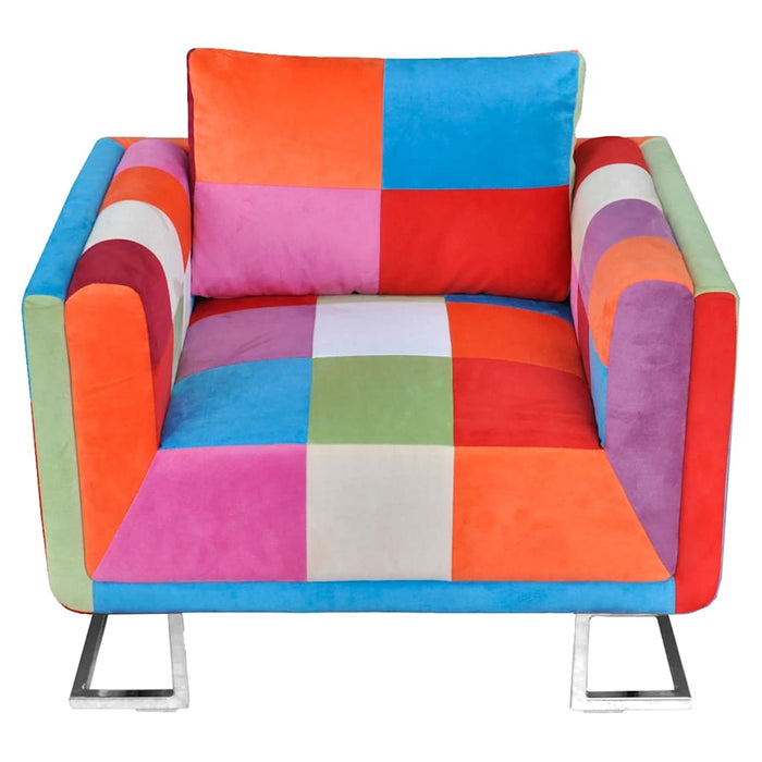 Fotoliu cub, picioare cromate, model Patchwork, material textil - WALTI WALTI