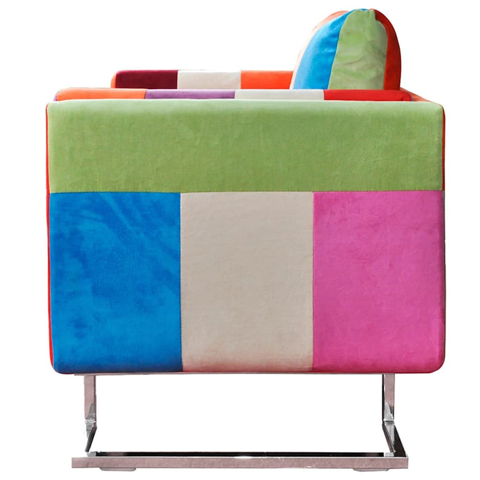 Fotoliu cub, picioare cromate, model Patchwork, material textil - WALTI WALTI