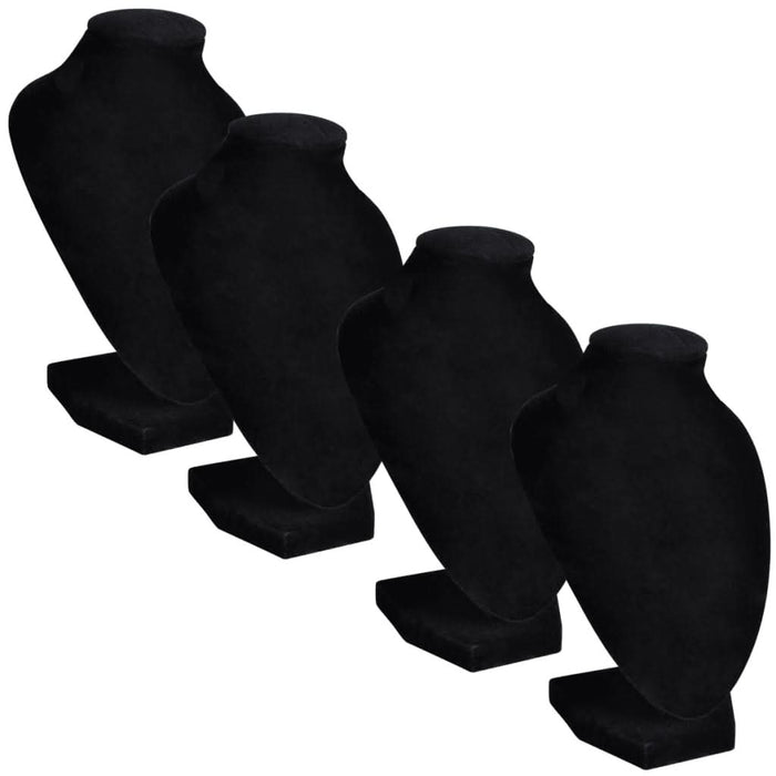 Suport bijuterii flanel pentru colier, negru, 9 x 8,5 x 15 cm, 4 buc - WALTI WALTI