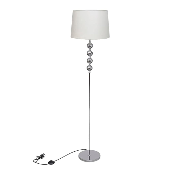 Lampă de podea cu abajur, suport înalt, 4 bile decorative, alb - WALTI WALTI