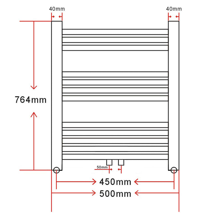 Radiator port-prosop încălzire centrală baie 500x764 mm curbat - WALTI WALTI