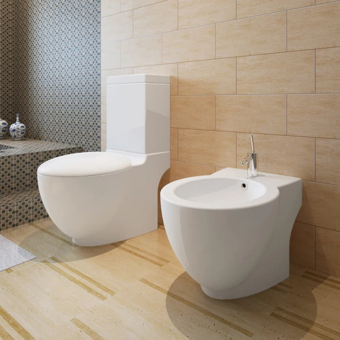 Set de toaletă & bideu, alb, ceramică - WALTI WALTI