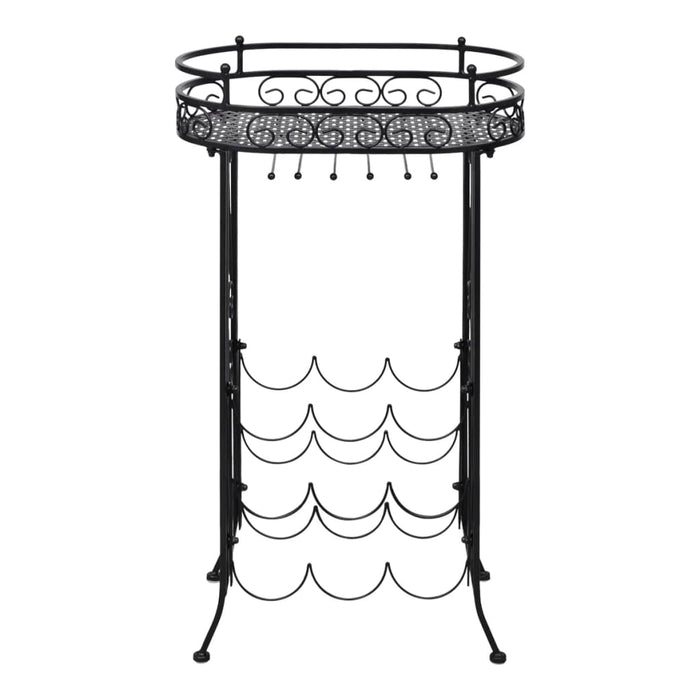 Suport sticle de vin pentru 9 sticle, cu suport pahar, metal - WALTI WALTI