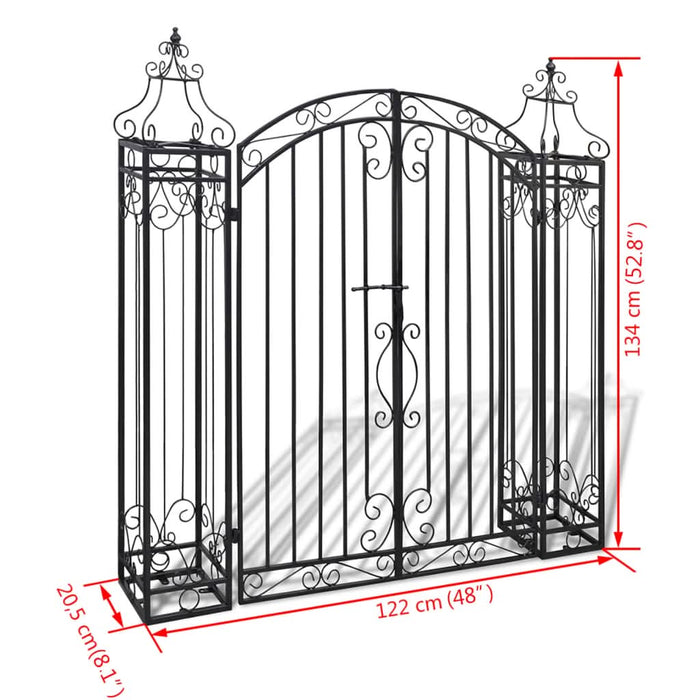 Poartă de grădină ornamentală, fier forjat, 122 x 20,5 x 134 cm - WALTI WALTI