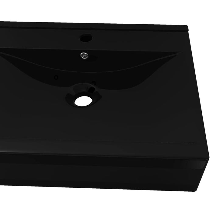 Chiuvetă dreptunghiulară ceramică, loc robinet, negru, 60x46 cm - WALTI WALTI