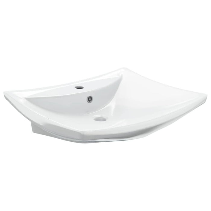 Chiuvetă dreptunghiulară cu preaplin & gaură robinet, ceramică - WALTI WALTI
