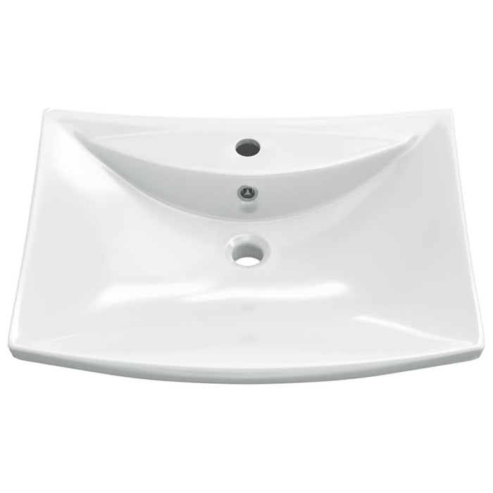 Chiuvetă dreptunghiulară cu preaplin & gaură robinet, ceramică - WALTI WALTI