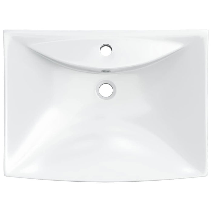 Chiuvetă dreptunghiulară cu preaplin & gaură robinet, ceramică - WALTI WALTI