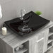 Chiuvetă dreptunghiulară preaplin & gaură robinet, negru, ceramică lux - WALTI WALTI