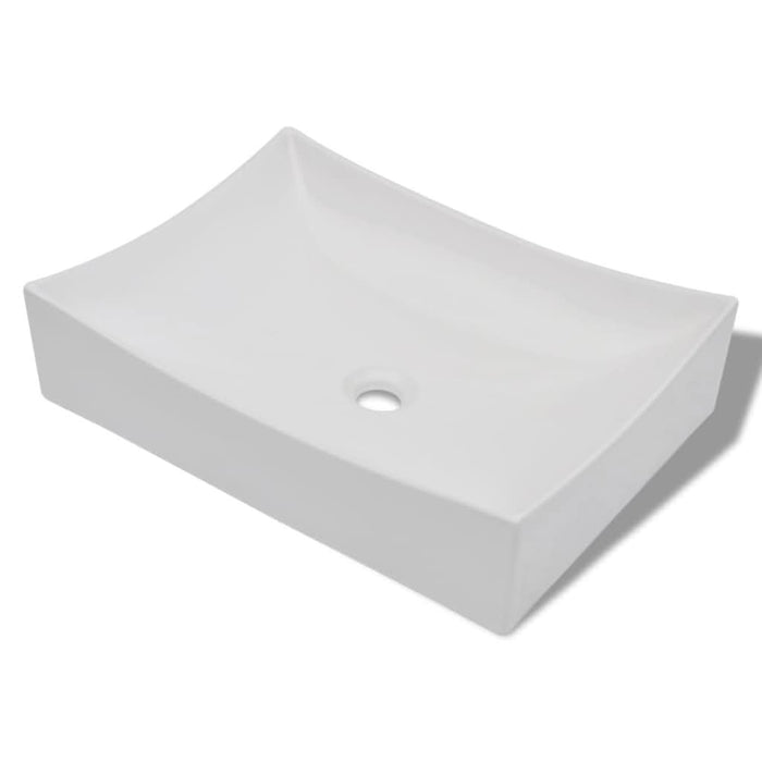 Chiuvetă ceramică porțelan pt. baie, design artistic, alb extralucios - WALTI WALTI
