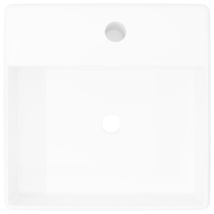 Chiuvetă pătrată din ceramică cu preaplin și scurgere 41 x 41 cm - WALTI WALTI