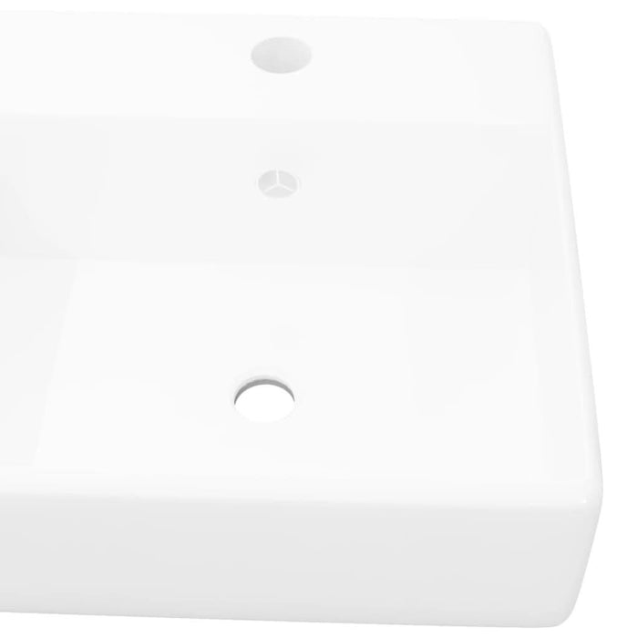 Chiuvetă pătrată din ceramică cu preaplin și scurgere 41 x 41 cm - WALTI WALTI