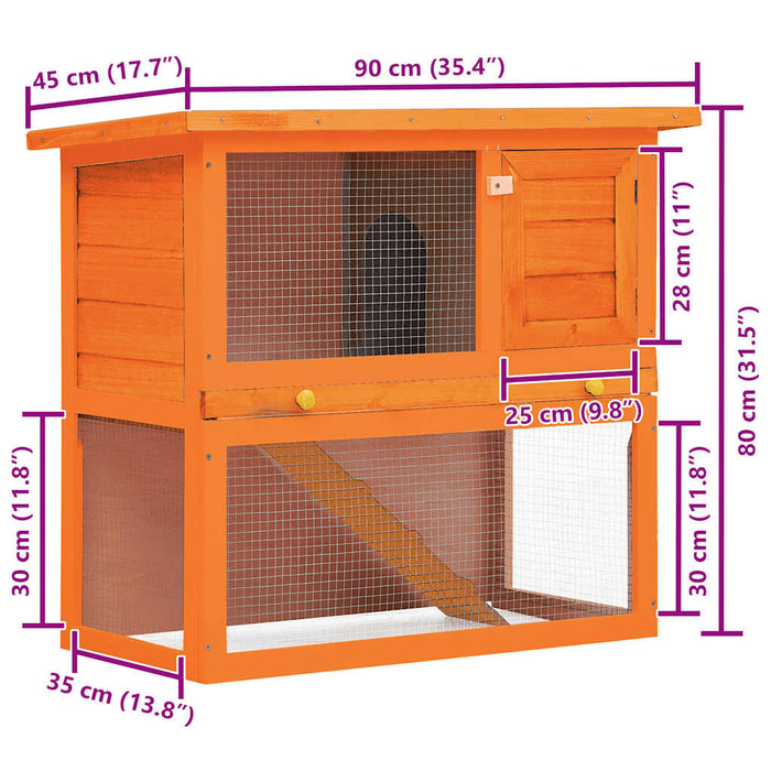 Cușcă de exterior iepuri cușcă adăpost animale mici, 1 ușă, lemn - WALTI WALTI