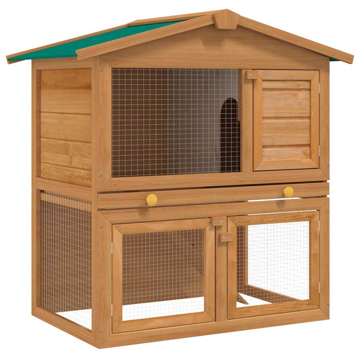 Cușcă de exterior iepuri cușcă adăpost animale mici 3 uși lemn - WALTI WALTI