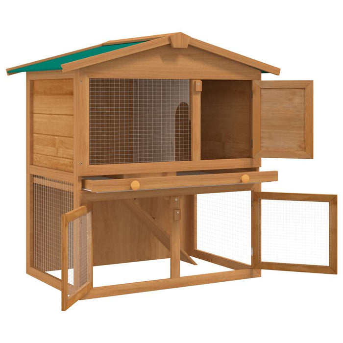 Cușcă de exterior iepuri cușcă adăpost animale mici 3 uși lemn - WALTI WALTI