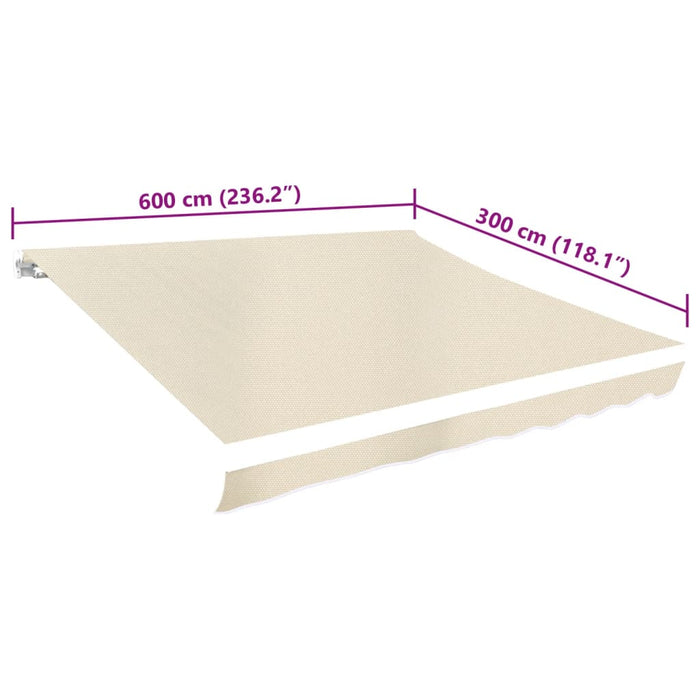 Pânză de rezervă copertină, crem, 6x3 m, poliester WALTI
