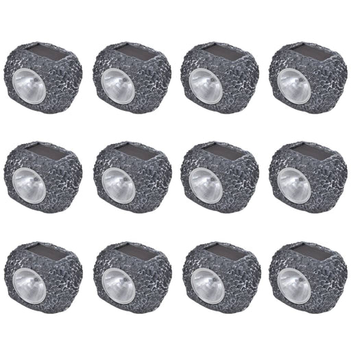 Outdoor Reflector LED cu energie solară, formă de piatră, 12 buc. - WALTI WALTI