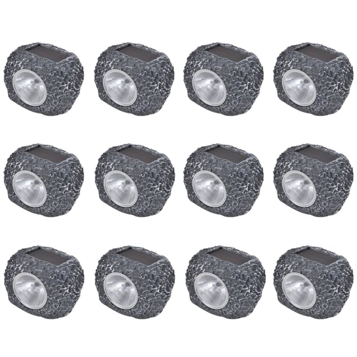 Outdoor Reflector LED cu energie solară, formă de piatră, 12 buc. - WALTI WALTI