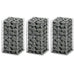 Set gabioane, 3 buc., sârmă galvanizată, 25 x 25 x 50 cm - WALTI WALTI