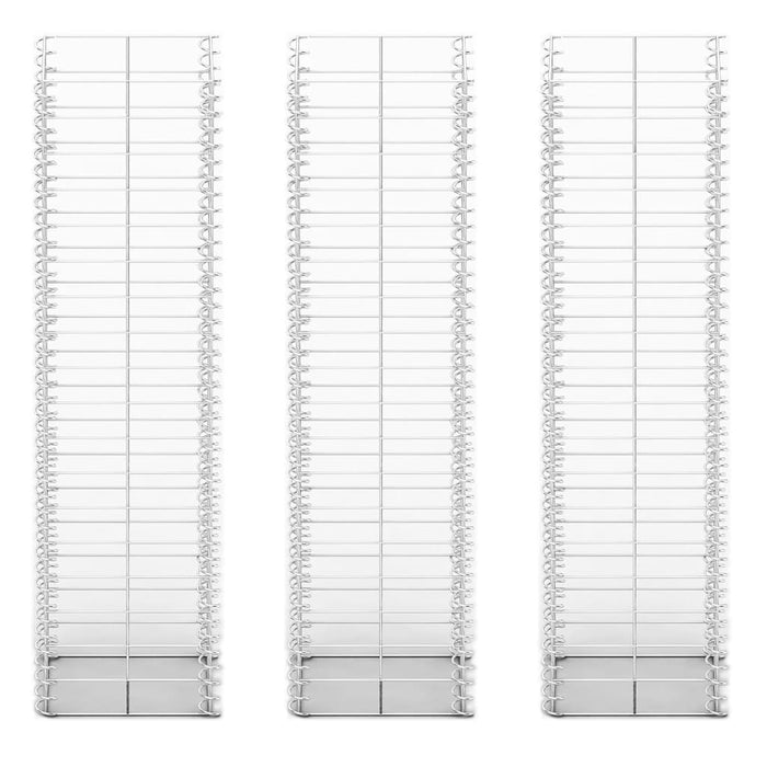 Set gabioane, 3 buc, sârmă galvanizată, 25 x 25 x 100 cm - WALTI WALTI