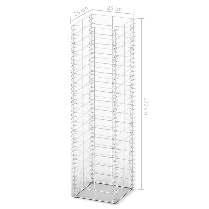 Set gabioane, 3 buc, sârmă galvanizată, 25 x 25 x 100 cm - WALTI WALTI