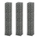 Set gabioane, 3 buc, sârmă galvanizată, 25 x 25 x 150 cm - WALTI WALTI