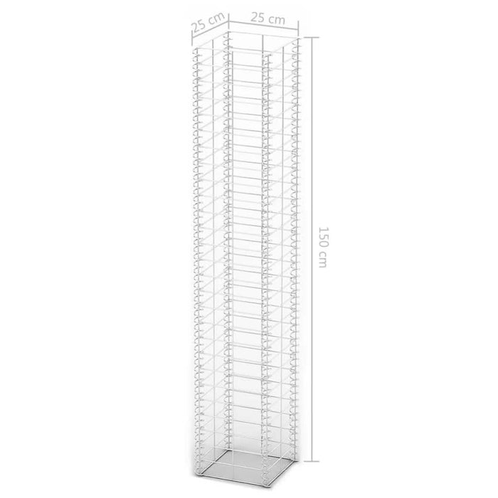 Set gabioane, 3 buc, sârmă galvanizată, 25 x 25 x 150 cm - WALTI WALTI