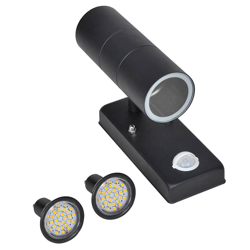 Lampă perete LED cu senzor, formă cilindrică, negru, oțel inoxidabil - WALTI WALTI