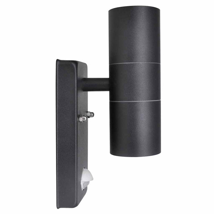 Lampă perete LED cu senzor, formă cilindrică, negru, oțel inoxidabil WALTI