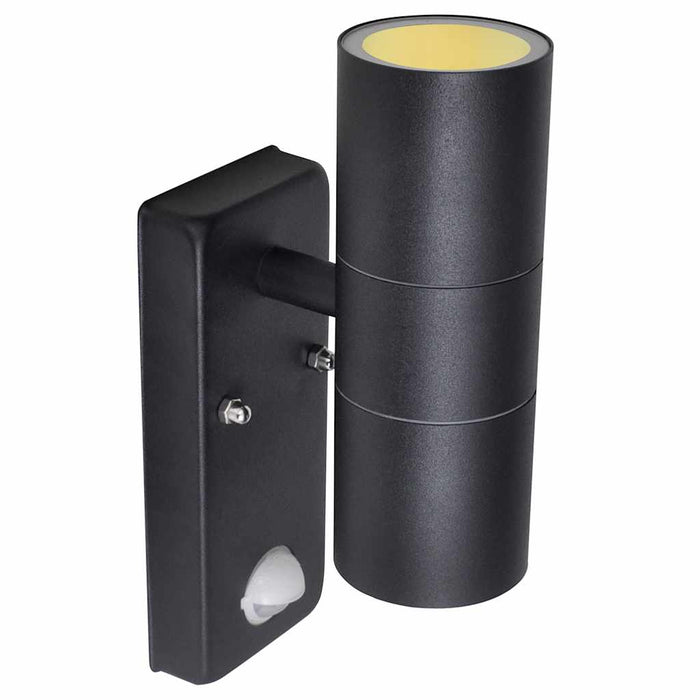 Lampă perete LED cu senzor, formă cilindrică, negru, oțel inoxidabil WALTI