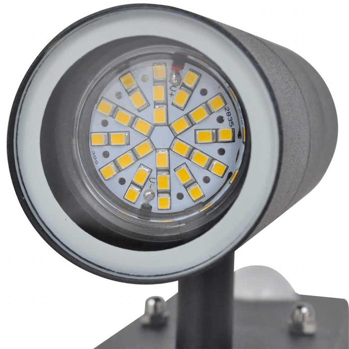 Lampă perete LED cu senzor, formă cilindrică, negru, oțel inoxidabil WALTI