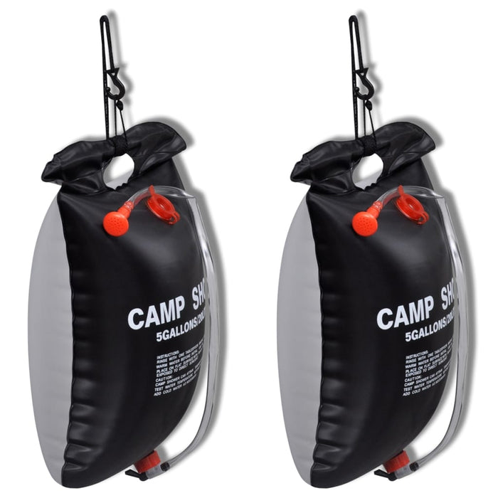 Duș de tabără, duș solar baie de exterior, 20 L, 2 buc - WALTI WALTI