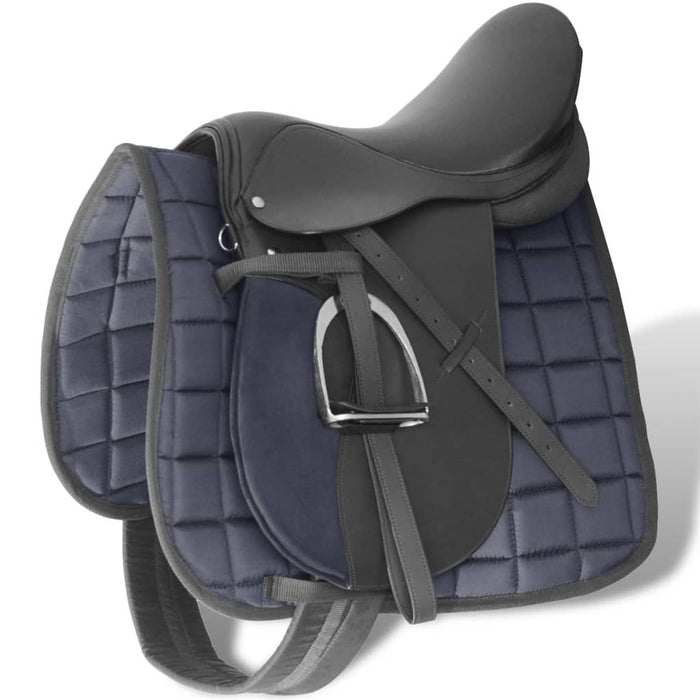 Set șa călărie 5-în-1 16", piele naturală, negru, 14 cm - WALTI WALTI