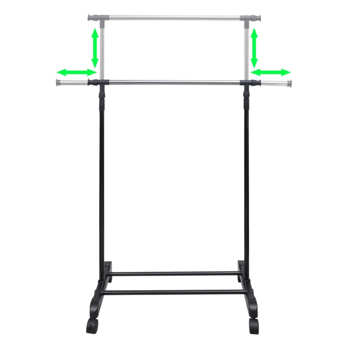 Cuiere de haine reglabile, 2 buc., 1 bară suspendată - WALTI WALTI