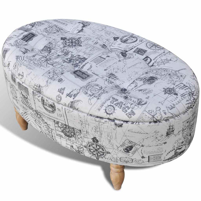 Taburet suport pentru picioare scaun depozitare model oval 99x60x47 cm WALTI