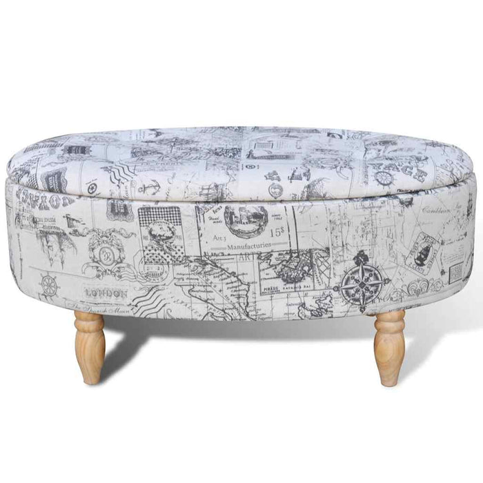 Taburet suport pentru picioare scaun depozitare model oval 99x60x47 cm WALTI