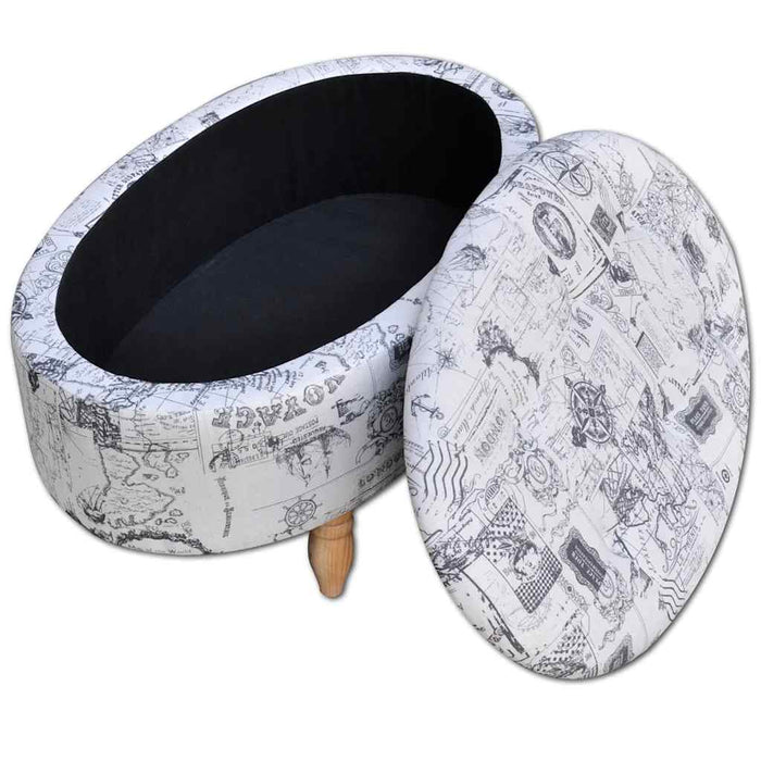 Taburet suport pentru picioare scaun depozitare model oval 99x60x47 cm WALTI