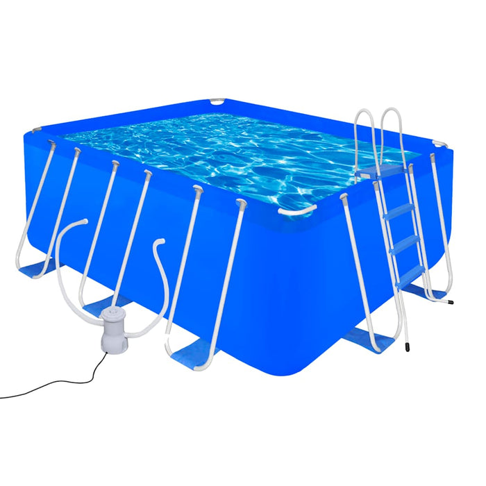 Piscină cu scară și pompă 400 x 207 x 122 cm WALTI