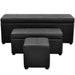 Set banchetă depozitare, piele eco, taburet pt. picioare, negru, 3 buc - WALTI WALTI
