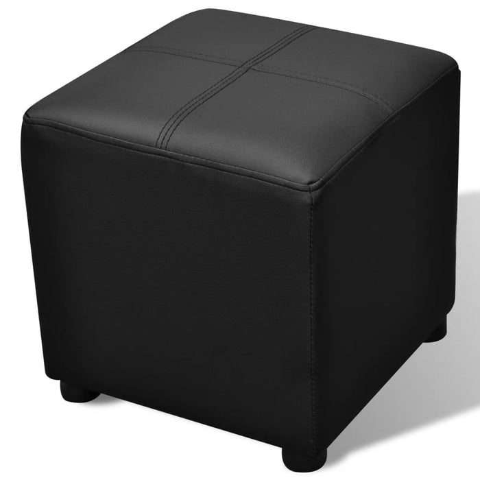 Set banchetă depozitare, piele eco, taburet pt. picioare, negru, 3 buc - WALTI WALTI