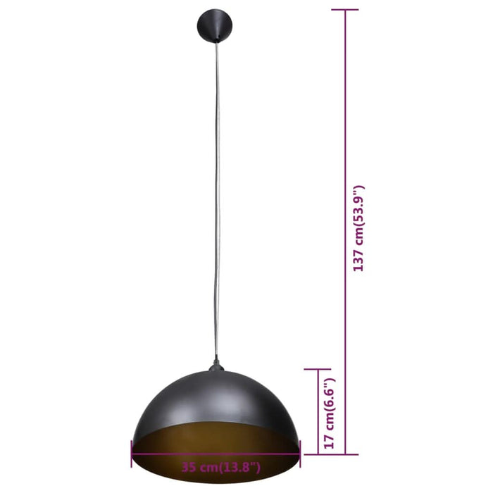 Lustră 2 buc, înălțime reglabilă, semisferică, negru - WALTI WALTI