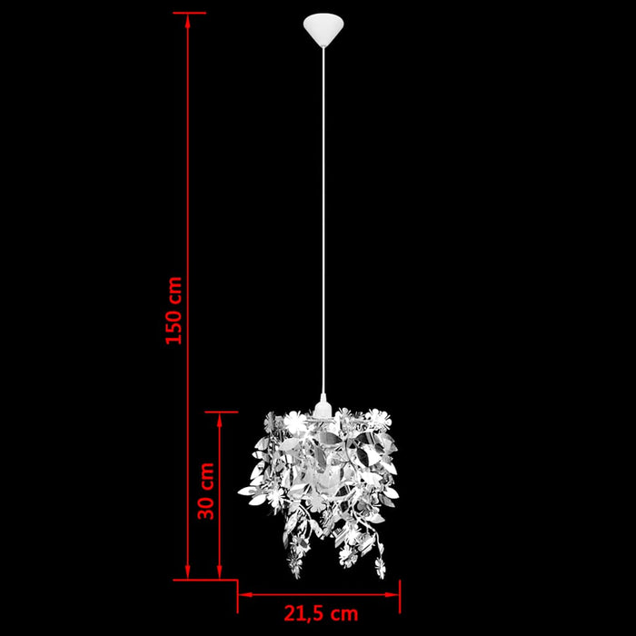 Lampă tip candelabru, cu frunze strălucitoare, 21,5 x 30 cm, argintiu WALTI