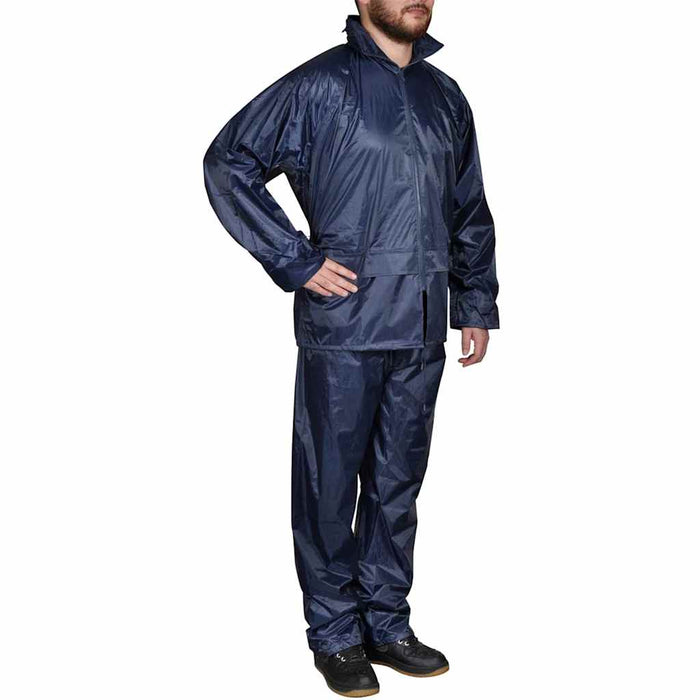 Costum de ploaie, 2 piese, albastru bleumarin, cu glugă, M WALTI