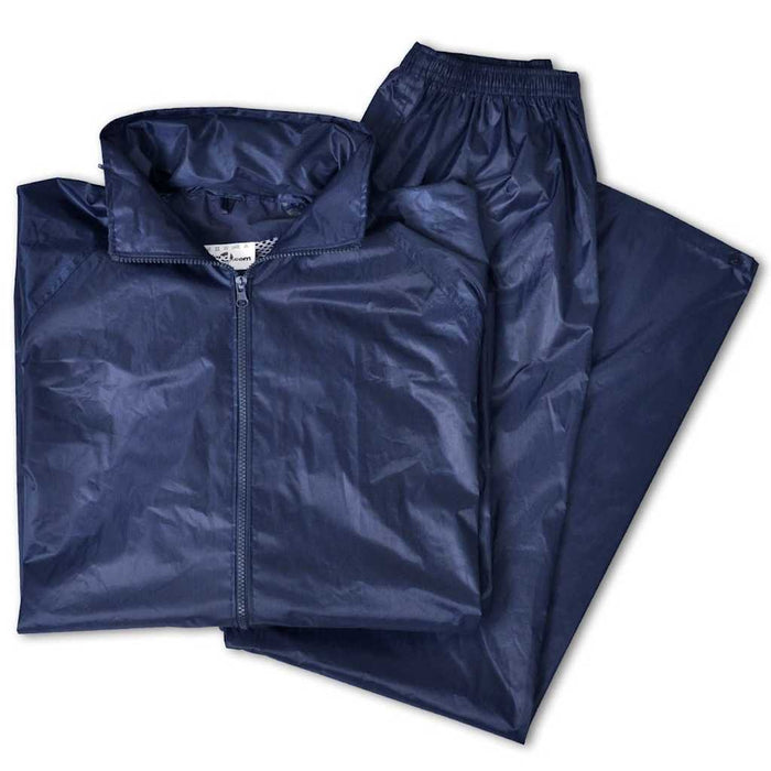 Costum de ploaie, 2 piese, albastru bleumarin, cu glugă, M WALTI
