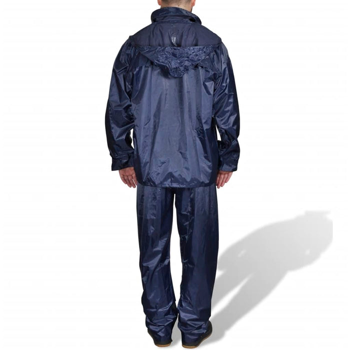 Costum de ploaie, 2 piese, albastru bleumarin, cu glugă, L - WALTI WALTI