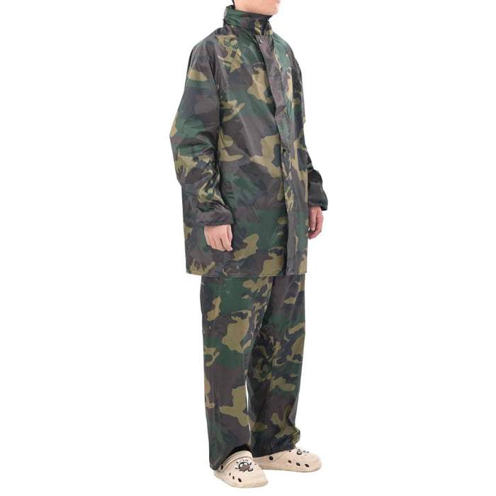Costum de ploaie, 2 piese, cu glugă, imprimeu camuflaj, XXL - WALTI WALTI