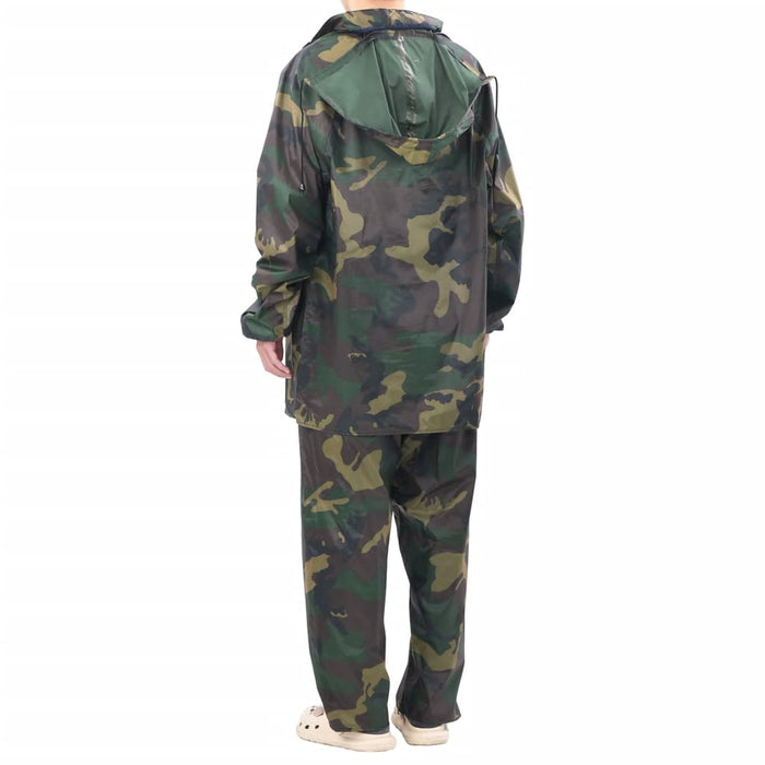 Costum de ploaie, 2 piese, cu glugă, imprimeu camuflaj, XXL - WALTI WALTI