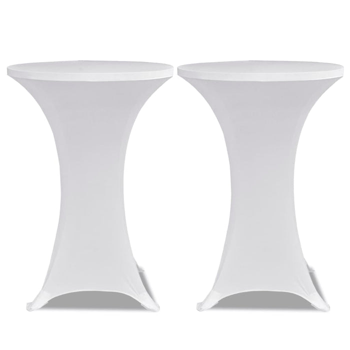 Husă de masă cu picior Ø70 cm, 2 buc., alb, elastic - WALTI WALTI