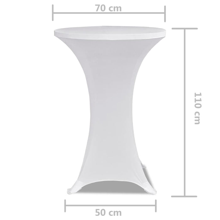 Husă de masă cu picior Ø70 cm, 2 buc., alb, elastic - WALTI WALTI