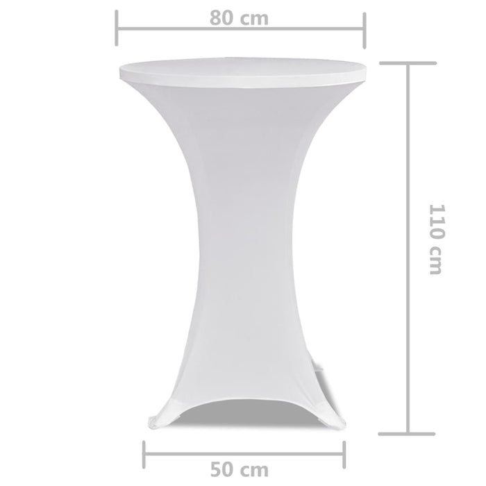 Husă de masă cu picior Ø80 cm, 2 buc., alb, elastic - WALTI WALTI